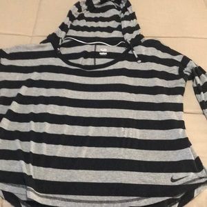 Black and gray NIKE women’s hooded top